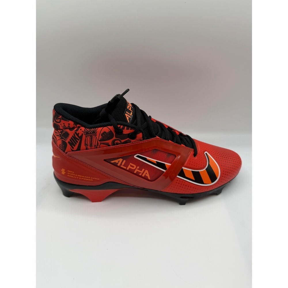 Nike Alpha Menace 4 Pro SE Football Cleats,Men's 13, Red Orange Black FQ3984-600 - Picture 1 of 12